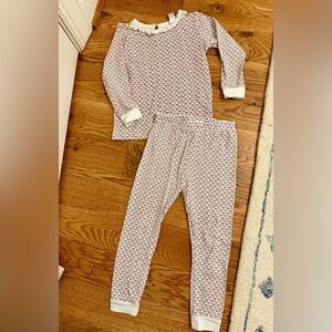 Lila & Hayes Girls Ava Pajamas Set - Red & Green Christmas Bows Size 5 Pima